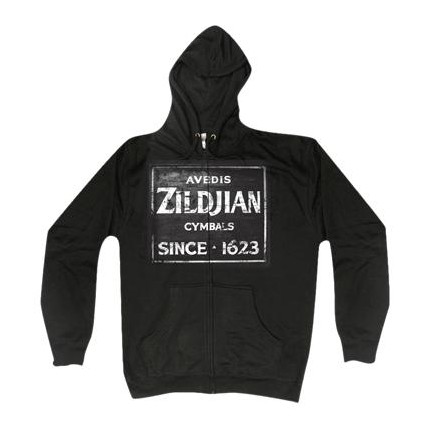 ZILDJIAN Zip hoodie, Quincy Vintage Sign, S, black